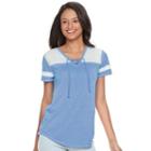 Juniors' So&reg; Burnout Football Tee, Teens, Size: Large, Blue (navy)
