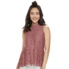 Juniors' Rewind Crochet Lace Tank, Teens, Size: Xl, Light Pink