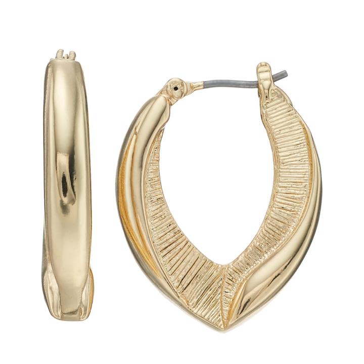 Napier Textured U-hoop Earrings, Women's, Gold
