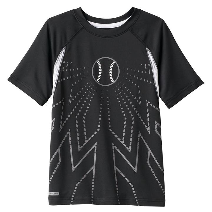 Boys 4-10 Jumping Beans&reg; Play Cool Performance Baseball Graphic Tee, Boy's, Size: 5, Black