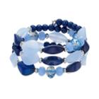 Blue Beaded Coil Bracelet, Women's
