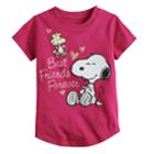 Toddler Girl Jumping Beans&reg; Peanuts Snoopy & Woodstock Best Friends Forever Glitter Graphic Tee, Size: 3t, Med Pink