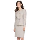 Women's Le Suit Checkered Tweed Suit Jacket & Pencil Skirt Set, Size: 18, Beig/green (beig/khaki)