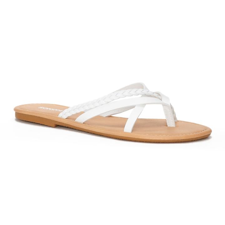 Women's Sonoma Goods For Life&trade; Braided Multi Strap Sandals, Size: Medium, White