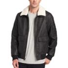 Men's Dockers Maverick Faux-leather Aviator Bomber Jacket, Size: Large, Black