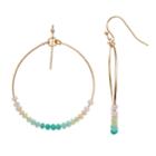 Lc Lauren Conrad Colorful Bead Nickel Free Hoop Drop Earrings, Women's, Multicolor