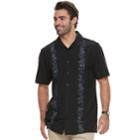 Big & Tall Haggar Regular-fit Button-down Camp Shirt, Men's, Size: L Tall, Black