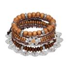 Mudd&reg; Wood Bead Stretch & Slipknot Bracelet Set, Teens, Dark Brown