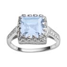 Sterling Silver Sky Blue Topaz And Lab-created White Sapphire Crown Ring, Women's, Size: 6