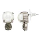 Simply Vera Vera Wang Simulated Pearl & Crystal Button Stud Earrings, Women's, Multicolor