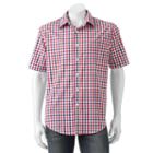 Men's Croft & Barrow&reg; True Comfort Classic Fit Stretch Patterned Button Down Shirt, Size: Large, Med Red