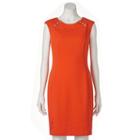 Women's Dana Buchman Embellished Sheath Dress, Size: 10, Orange Oth