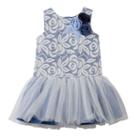 Girls 4-6x Marmellata Classics Ombre Rosettes Floral Mesh Dress, Girl's, Size: 6, White Oth