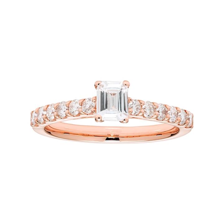 14k Gold 1 Carat T.w. Igl Certified Diamond Emerald Cut Engagement Ring, Women's, Size: 6, White
