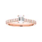 14k Gold 1 Carat T.w. Igl Certified Diamond Emerald Cut Engagement Ring, Women's, Size: 6, White