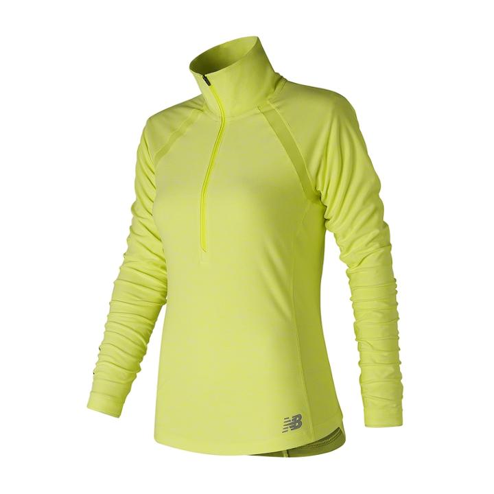 Women's New Balance Anticipate Half Zip Top, Size: Large, Lt Yellow