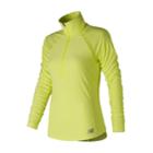 Women's New Balance Anticipate Half Zip Top, Size: Large, Lt Yellow