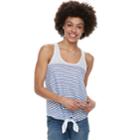 Juniors' So&reg; Tie Front Racerback Tank, Teens, Size: Xs, White