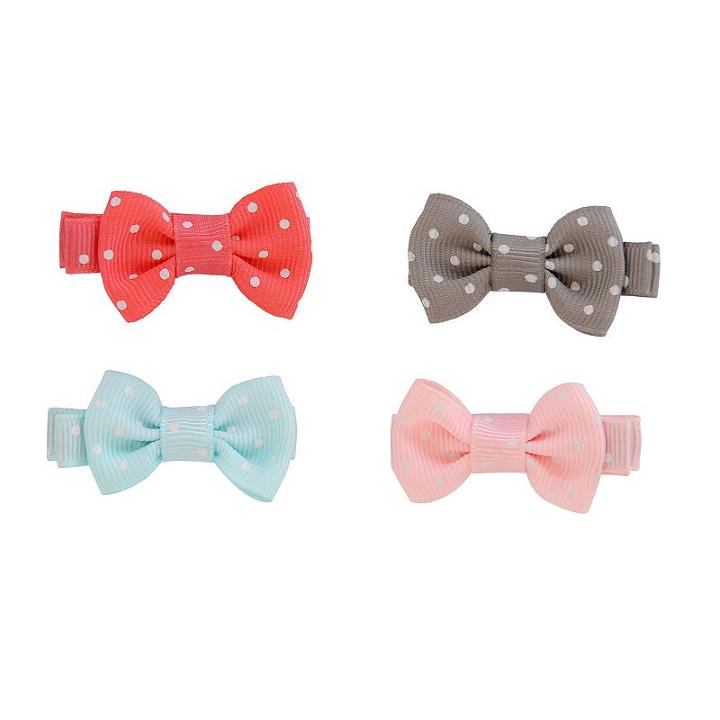 Baby Girl Carter's 4-pk. Polka-dot Bow Hair Clips, Pink