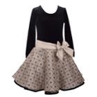Girls 4-6x Jessica Ann Long Sleeve Velvet Dress, Size: 6x, Gold