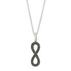 Sterling Silver 1/5 Carat T.w. Black & White Diamond Infinity Pendant Necklace, Women's, Size: 18