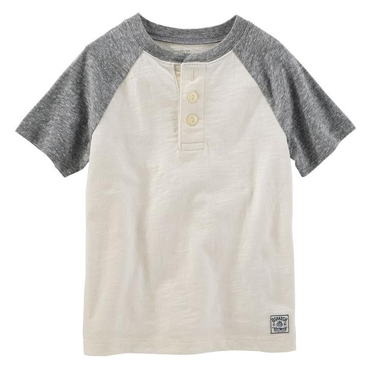 Boys 4-8 Oshkosh B'gosh&reg; Slubbed Henley Tee, Boy's, Size: 4, White