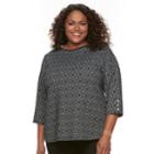 Plus Size Croft & Barrow&reg; Ribbed Shoulder Sweater, Women's, Size: 1xl, White