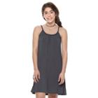 Juniors' Mudd&reg; Braided Trim Swing Dress, Girl's, Size: Xs, Grey (charcoal)