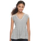 Juniors' Mason & Belle Tiered Lace Back Tank, Teens, Size: Large, Grey Other