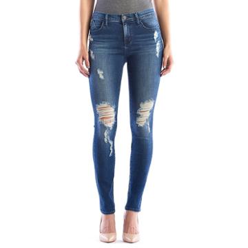 Women's Rock & Republic&reg; Berlin Ripped Skinny Jeans, Size: 8 Short, Med Blue