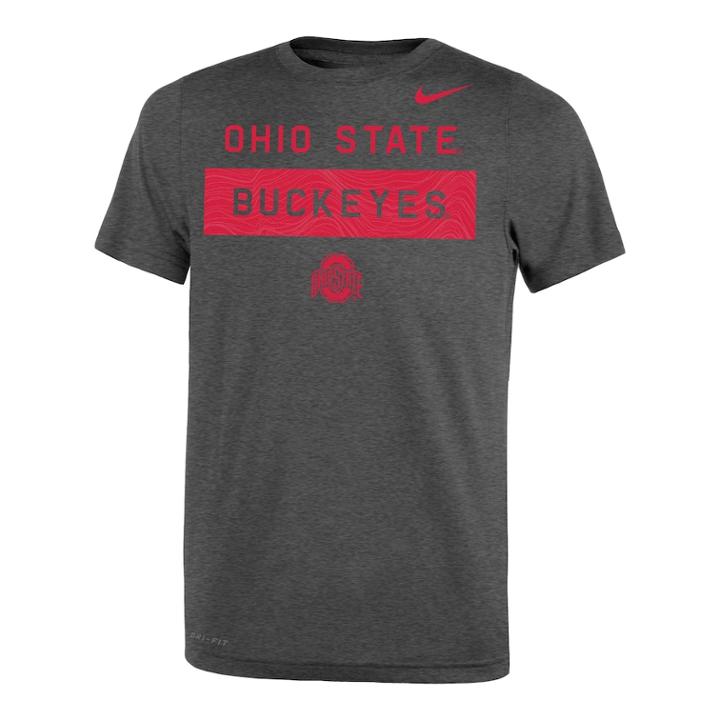 Boys 8-20 Nike Ohio State Buckeyes Legend Lift Tee, Size: S 8, Grey (charcoal)