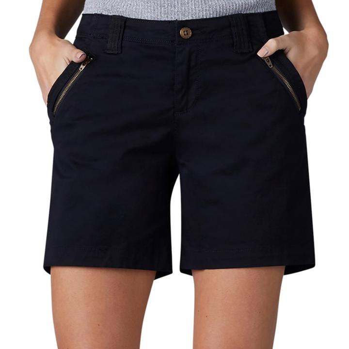 Women's Lee Zippered Twill Shorts, Size: 6 Avg/reg, Black