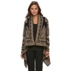 Women's Dana Buchman Patterned Flyaway Cardigan, Size: Small, Med Beige