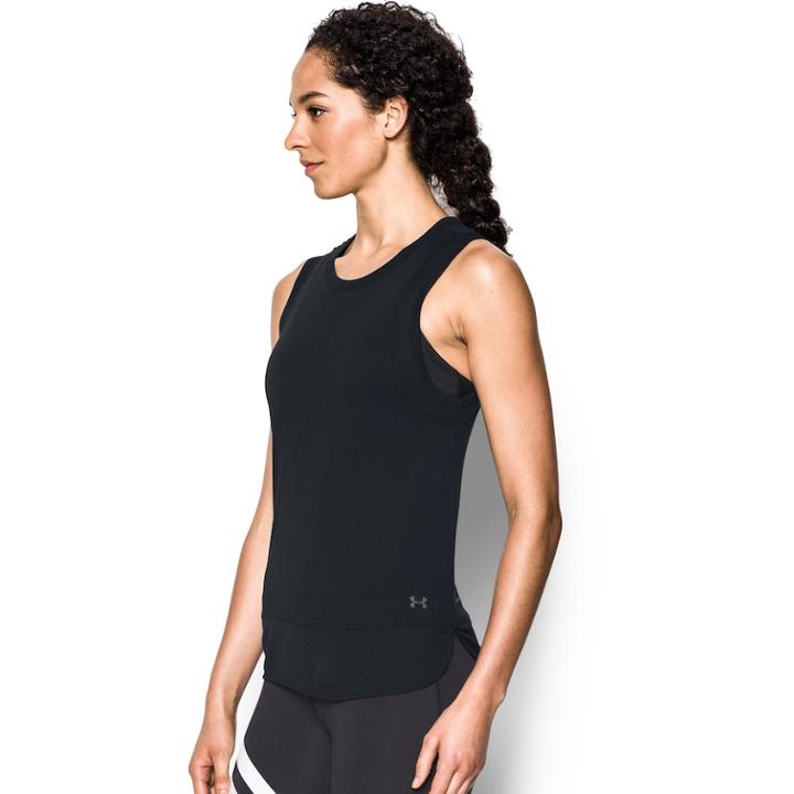 Women's Under Armour Favorite Mesh Graphic Tank, Size: Medium, Black