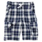 Boys 4-8 Carter's Plaid Cargo Shorts, Boy's, Size: 6, Blue
