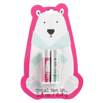 Simple Pleasures Scented Lip Balm Polar Bear 2-pack, Peppermint And Vanilla