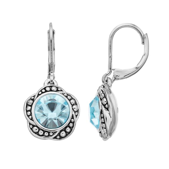 Napier Simulated Crystal Flower Drop Earrings, Women's, Blue