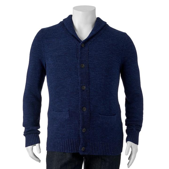 Big & Tall Sonoma Goods For Life&trade; Classic-fit Wool-blend Shawl-collar Sweater, Men's, Size: 2xb, Dark Blue