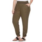 Juniors' Plus Size So&reg; Ruched Hem Pants, Girl's, Size: 3xl, Med Green