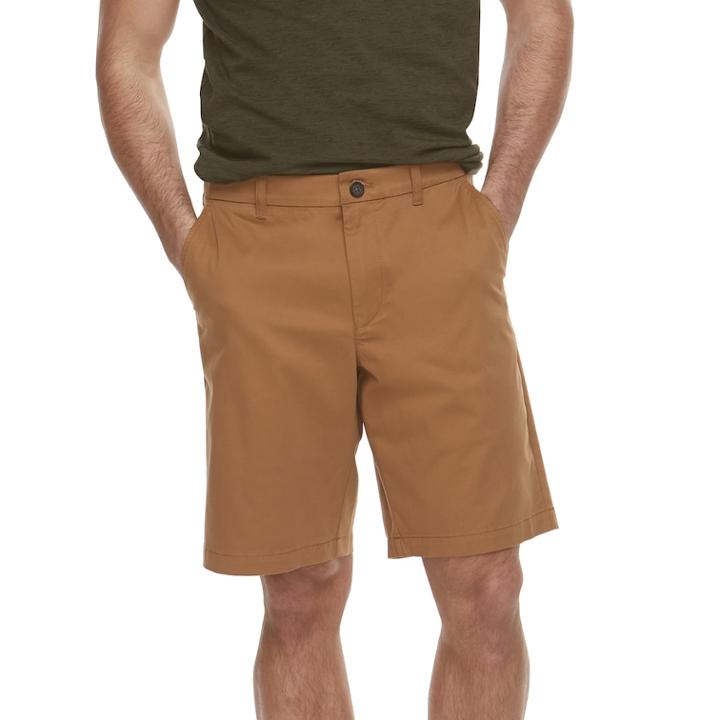Men's Marc Anthony Solid Slim-fit Flex Waistband Stretch Shorts, Size: 36, Med Brown
