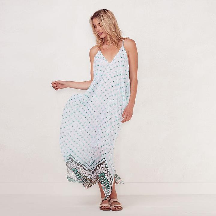 Women's Lc Lauren Conrad Beach Shop Maxi Dress, Size: Medium, White