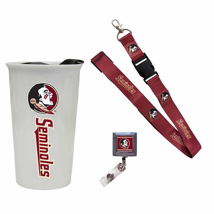 Florida State Seminoles Badge Holder, Lanyard & Tumbler Job Pack, Adult Unisex, Multicolor