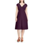 Plus Size Chaps Surplice Fit & Flare Dress, Women's, Size: 16 W, Purple