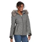 Women's Zeroxposur Sabrina Faux-fur Trim Quilted Jacket, Size: Small, Grey (heather)