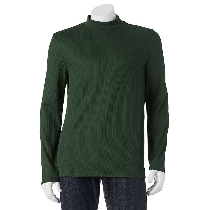 Men's Croft & Barrow&reg; Classic-fit Solid Mockneck Tee, Size: Small, Dark Green