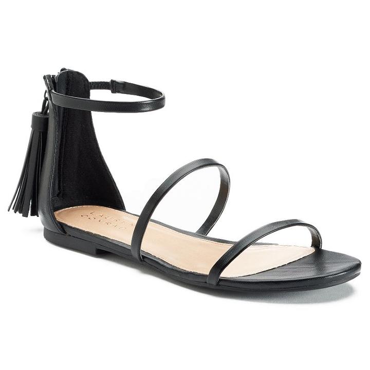 Lc Lauren Conrad Shimmer Women's Sandals, Size: 8, Black