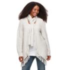 Plus Size Sonoma Goods For Life&trade; Scarf Cardigan Sweater, Women's, Size: 2xl, Light Grey