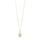 10k Gold 1/6 Carat T.w. Diamond & White Opal Halo Pendant, Women's, Size: 18