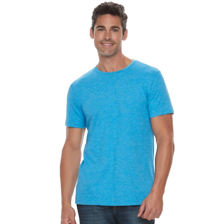 Men's Marc Anthony Slim-fit Shadow Dye Marled Crewneck Tee, Size: Xl, Med Blue