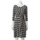 Women's Dana Buchman Printed Knot-front Dress, Size: Medium, Oxford